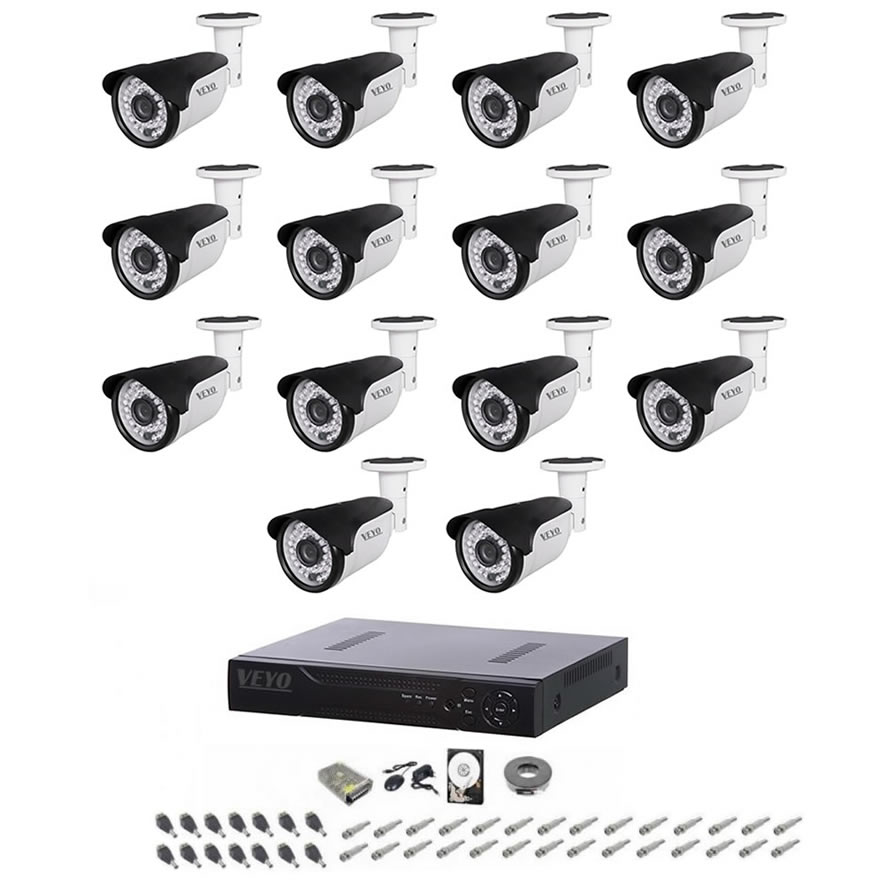 Sistem de supraveghere exterior complet, 5mp, 14 camere ir 40 m