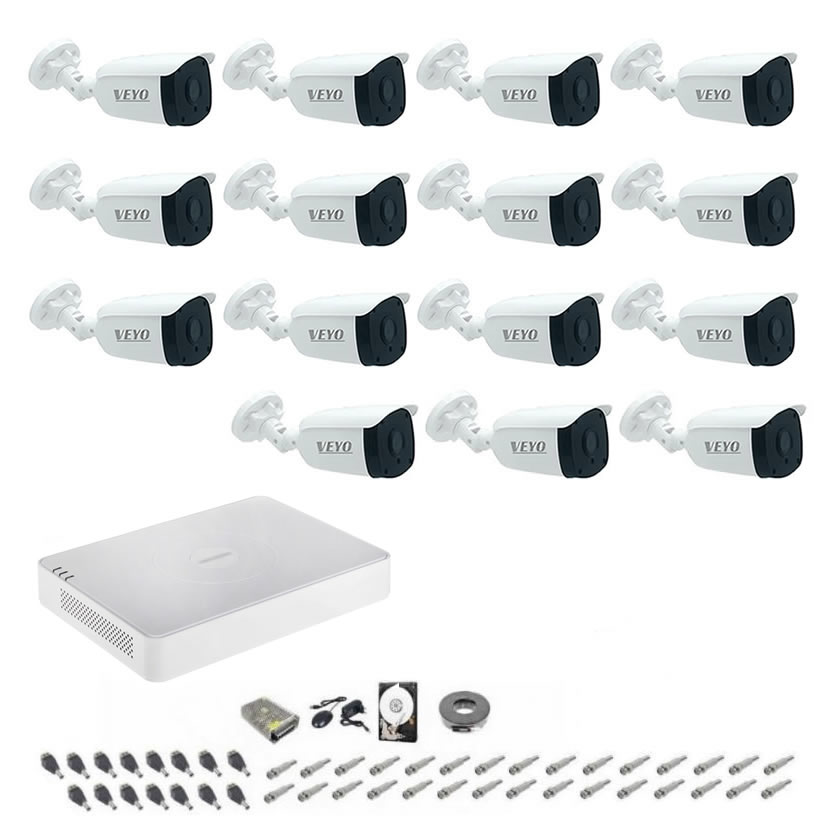 Sistem de supraveghere Complet 15 camere 1080P, 2MP, IR 30 m