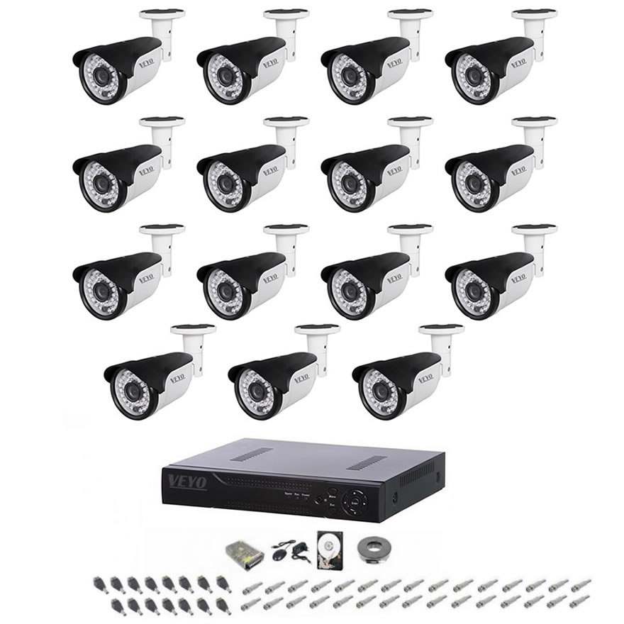 Sistem de supraveghere exterior complet, 5mp, 15 camere ir 40 m