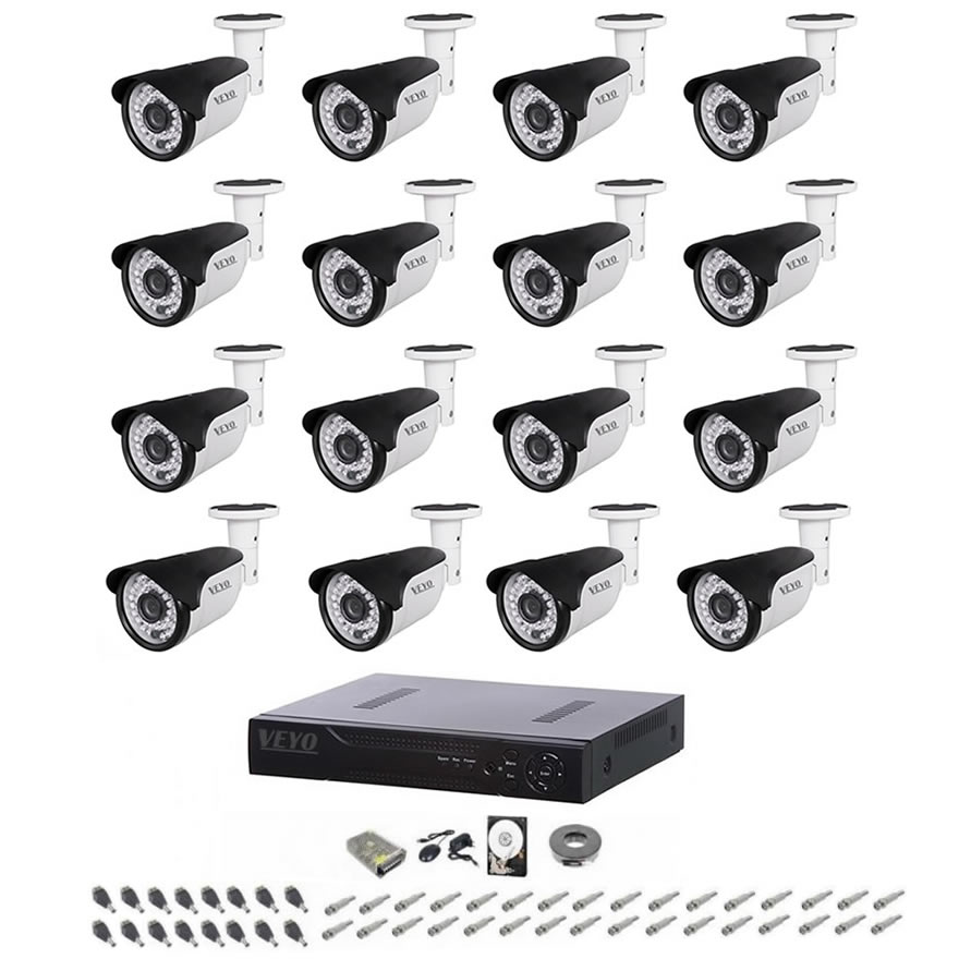 Sistem de supraveghere exterior complet, 5mp, 16 camere ir 40 m