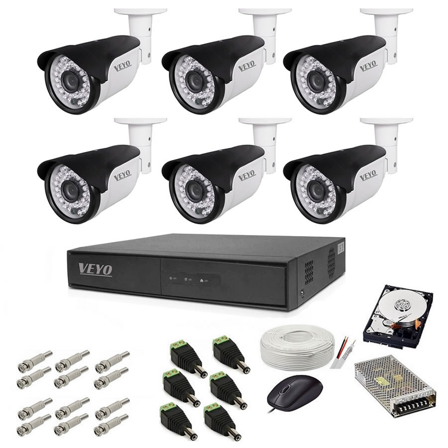 Sistem de supraveghere exterior complet, 5MP, 6 camere IR 40 m