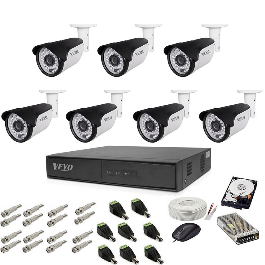 Sistem de supraveghere exterior complet, 5MP, 7 camere IR 40 m