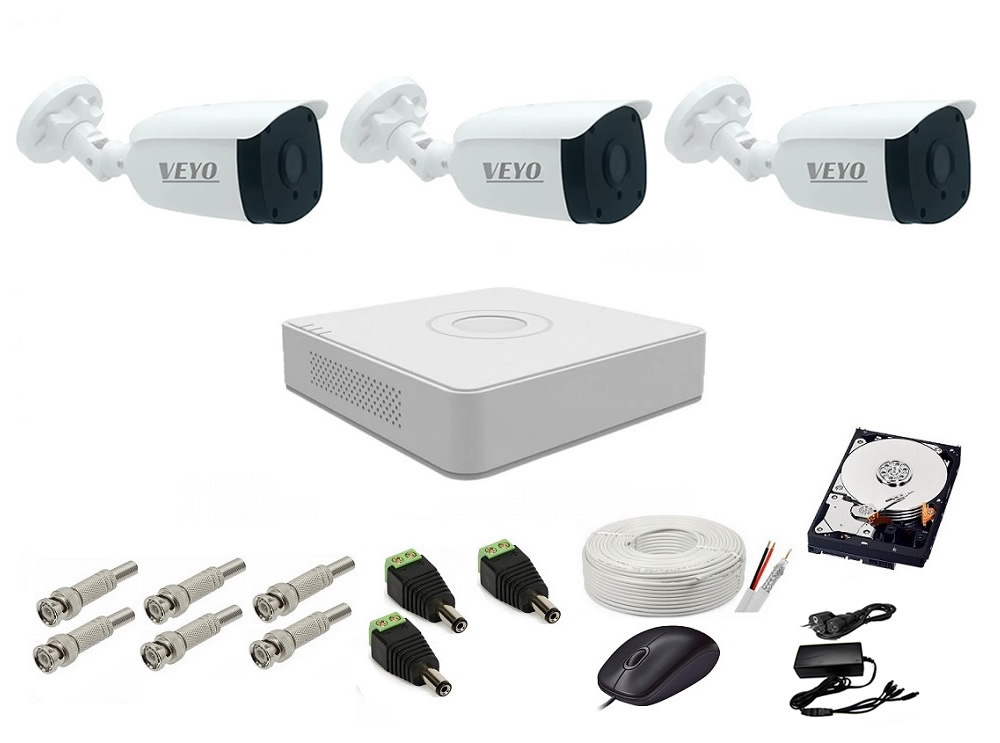 Sistem de supraveghere Complet 1080P EXT 3 AHD, IR 30 m