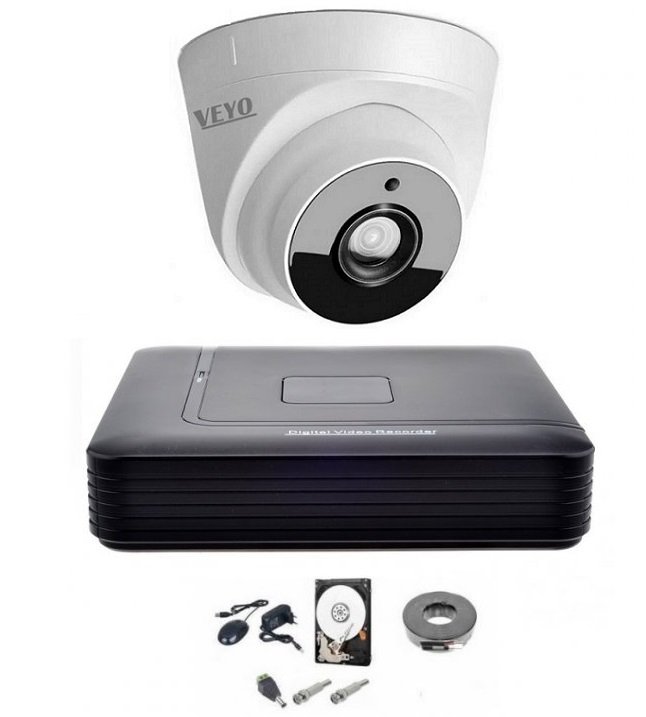 Sistem de supraveghere dome complet 1080p int 1 ahd, ir 15 m