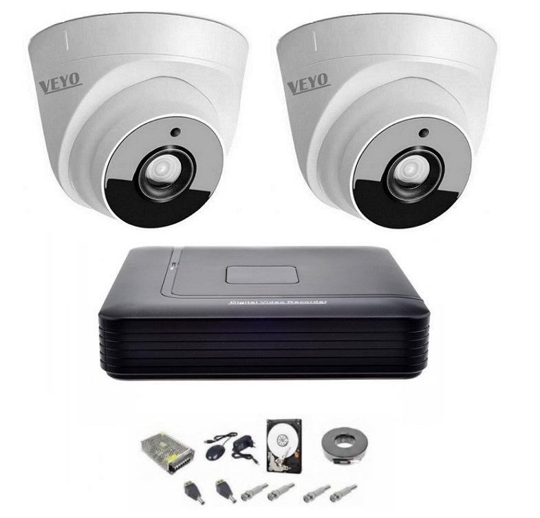 Sistem de supraveghere dome complet 1080p int 2 ahd, ir 15 m
