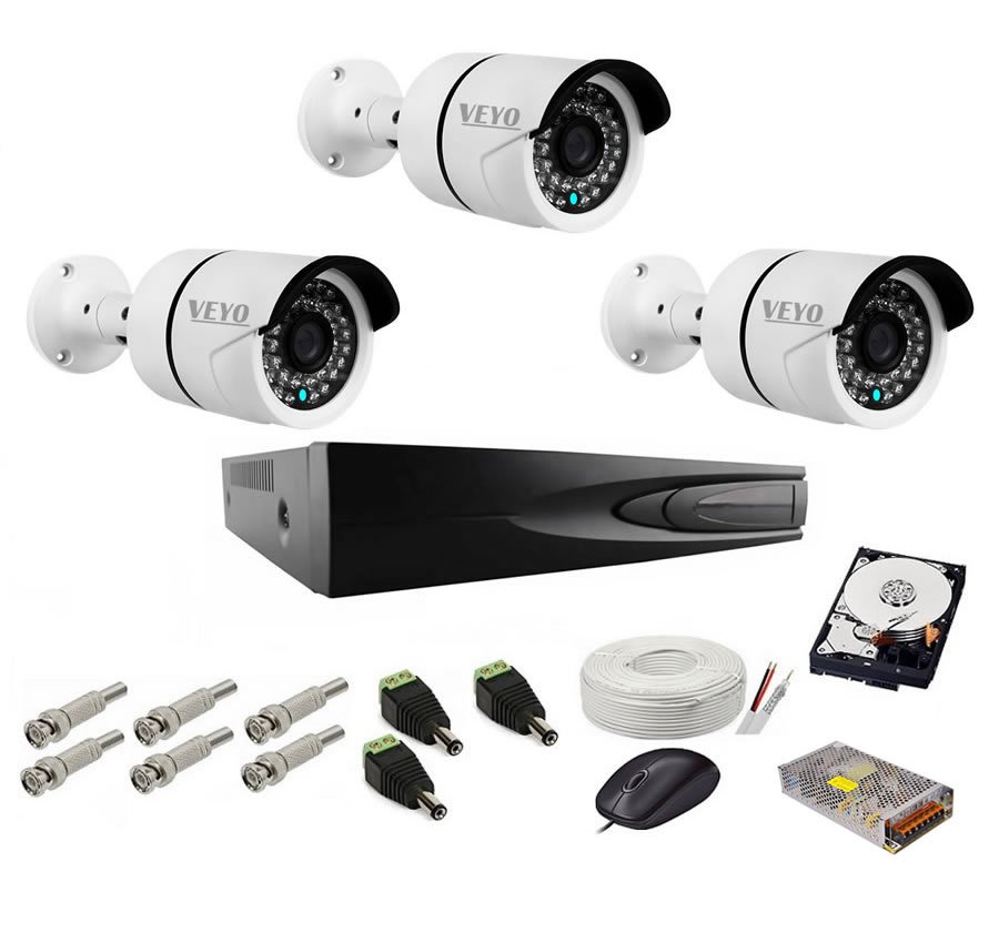 Sistem de supraveghere complet 1080p ext 3 ahd, ir 30 m