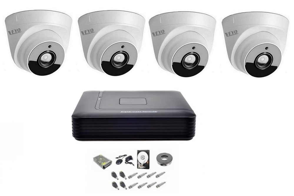 Sistem de supraveghere dome complet 1080p int 4 ahd, ir 15 m