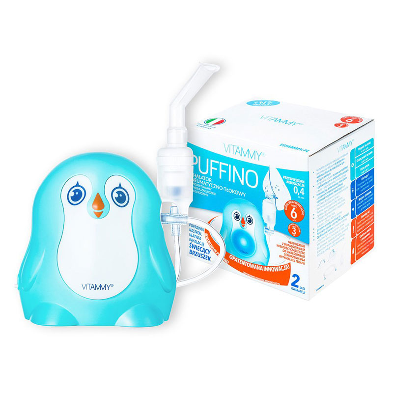 Aparat aerosoli vitammy puffino, masca copii si adulti, 2 dimensiuni de particule