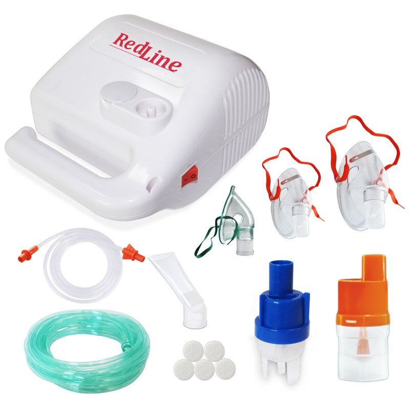 Aparat aerosoli RedLine NB-315 PRO, nebulizator cu compresor, 3 masti