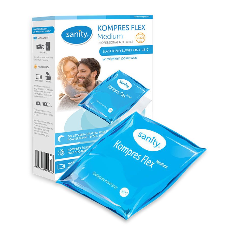 Compresa medicala Sanity Flex Medium 21 x 22 cm, cald/rece, Albastru