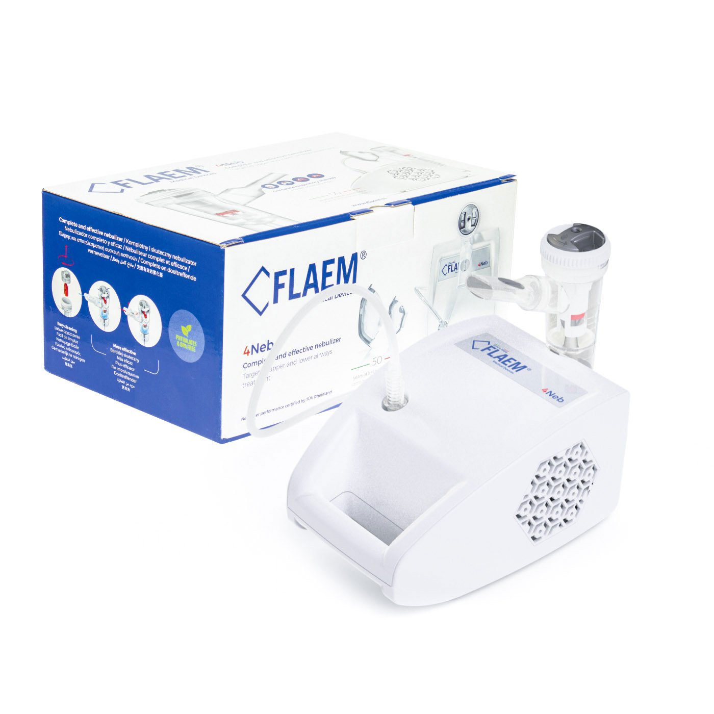 Aparat aerosoli FLAEM 4NEB, nebulizator profesional cu compresor, 4 moduri de nebulizare, reglarea particulelor