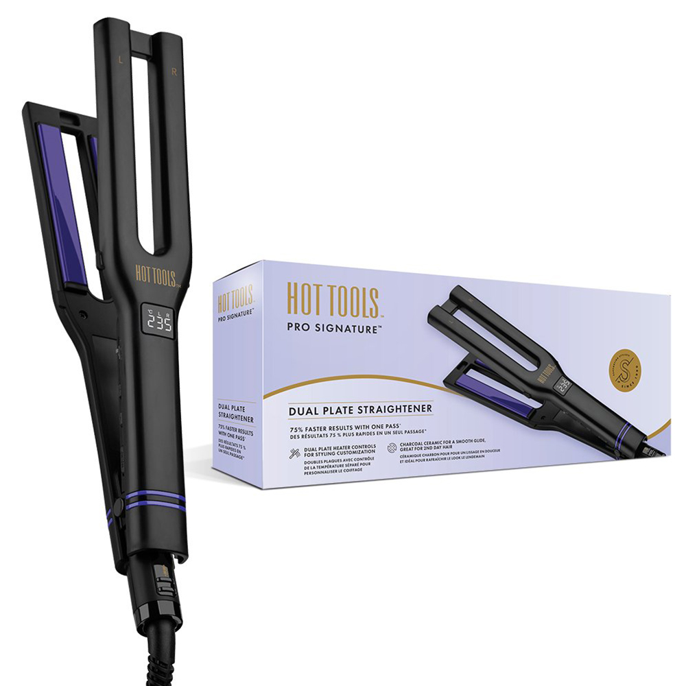 Placa Dubla De Indreptat Parul Hot Tools Pro Signature Htst2589Uke 4 Placi Ceramice Cu Carbon Activ Incalzire Individuala Pe Fiecare Parte Afisaj Lcd 30 Trepte De Temperatura Cu Afisaj Led