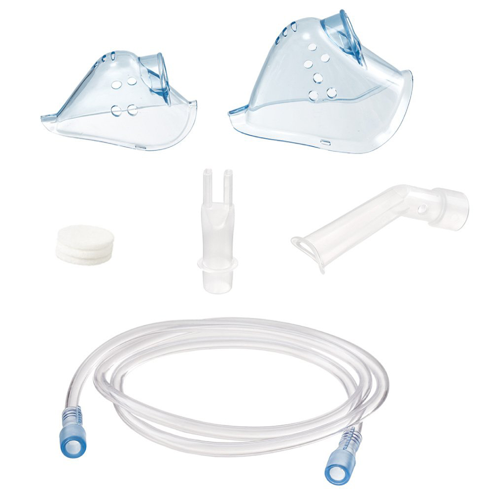 Kit accesorii pentru aparatele de aerosoli Vitammy Gattino, masca pediatrica si adulti, piesa bucala, piesa nazala, filtre de aer, furtun