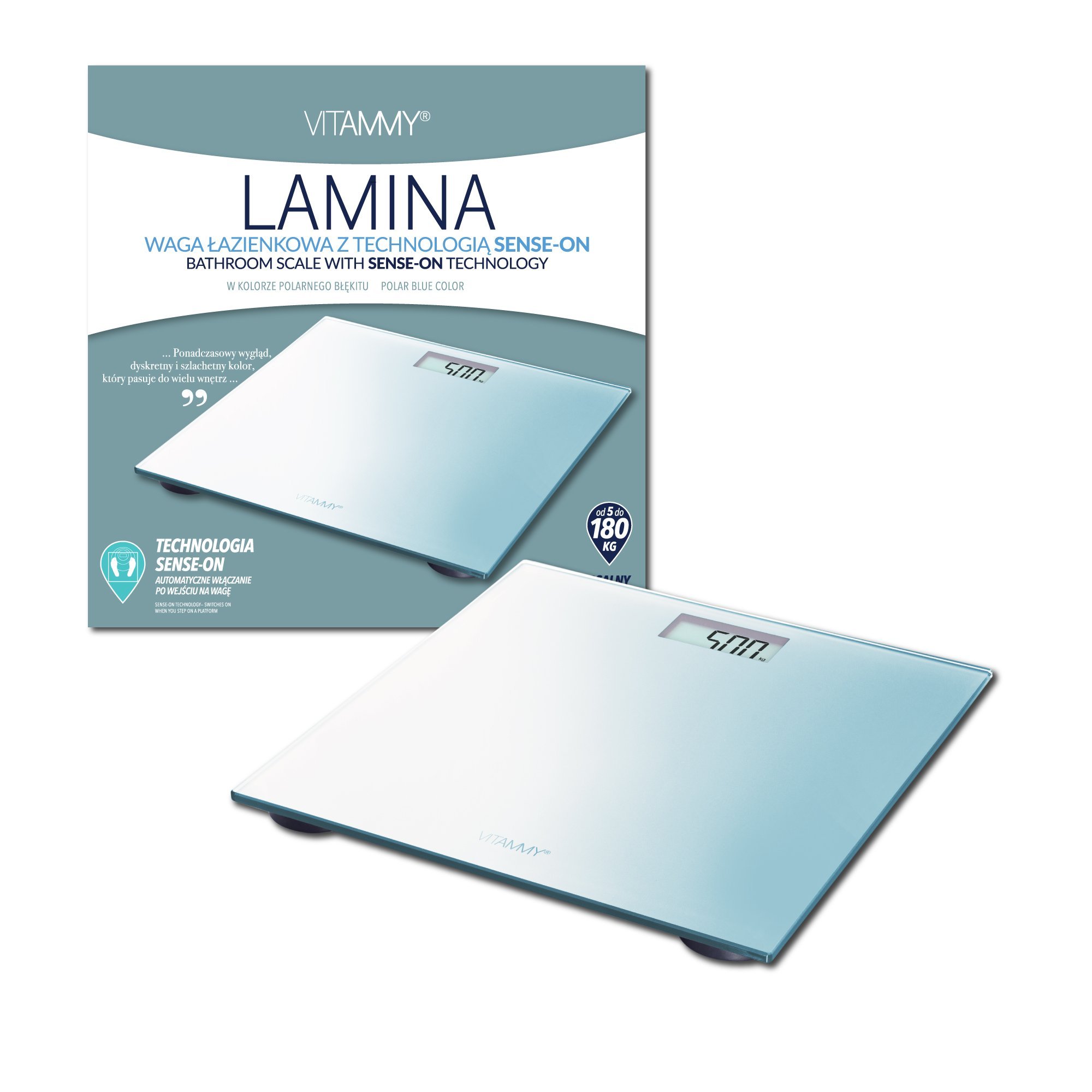 Cantar corporal electronic vitammy lamina albastru polar