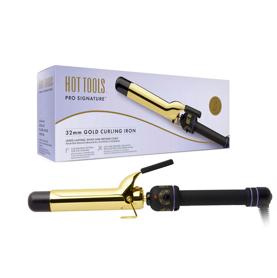 Ondulator hot tools gold curling, 32 mm, placat cu aur, pro signature, htir1576uke