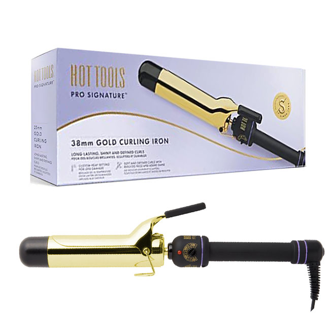 Ondulator hot tools gold curling, 38 mm, placat cu aur, pro signature, htir1577uke