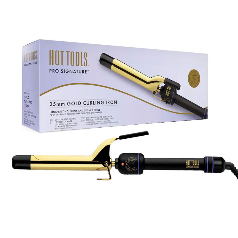Ondulator hot tools gold curling, 25 mm, placat cu aur, pro signature, htir1575uke