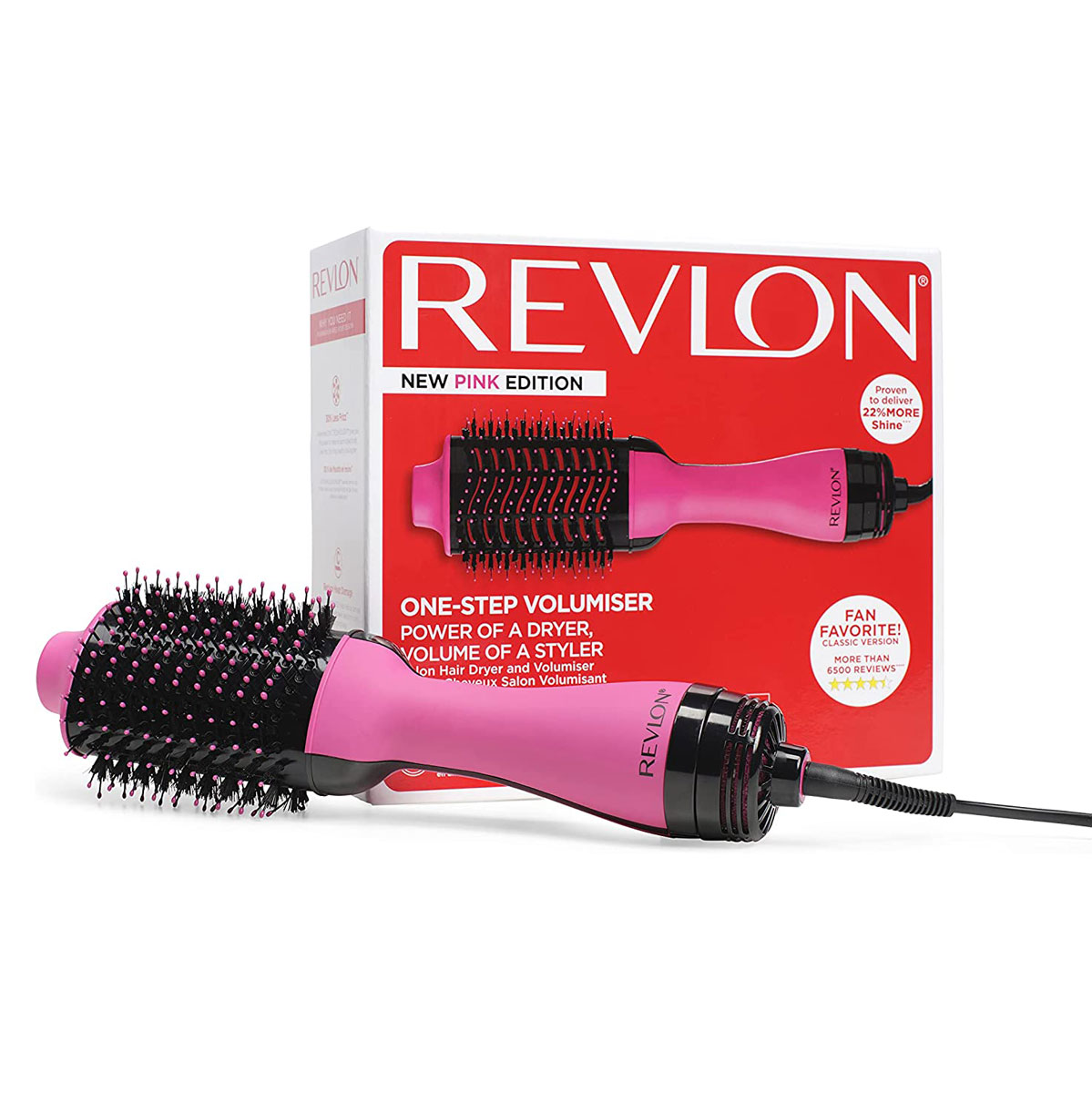 Perie electrica fixa revlon one-step hair dryer & volumizer, rvdr5222pe, pentru par mediu si lung, roz