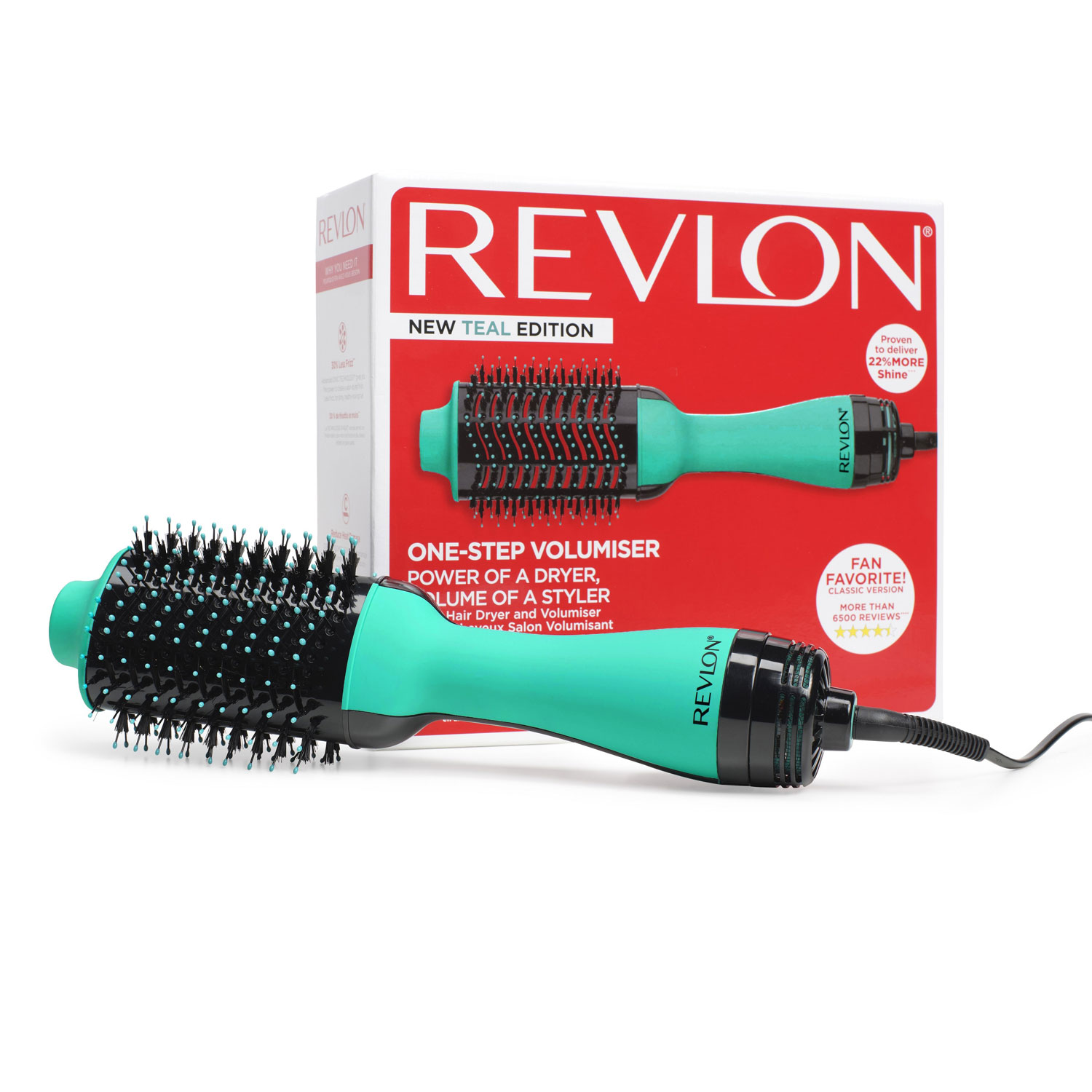 Perie electrica fixa REVLON One-Step Hair Dryer & Volumizer, RVDR5222TE TEAL, pentru par mediu si lung, Turcoaz