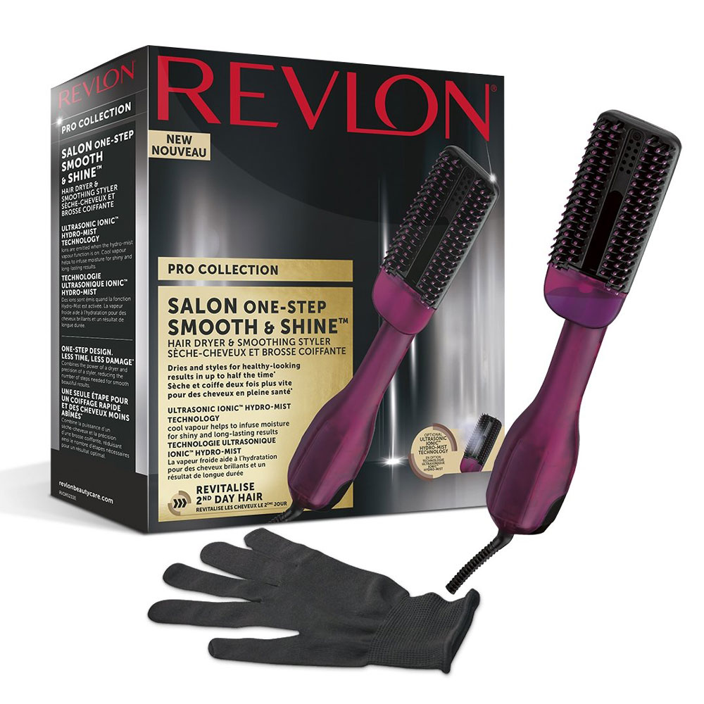 Perie electrica revlon pro collection smooth & shine, rvdr5232, cu abur, 3 trepte de temperatura