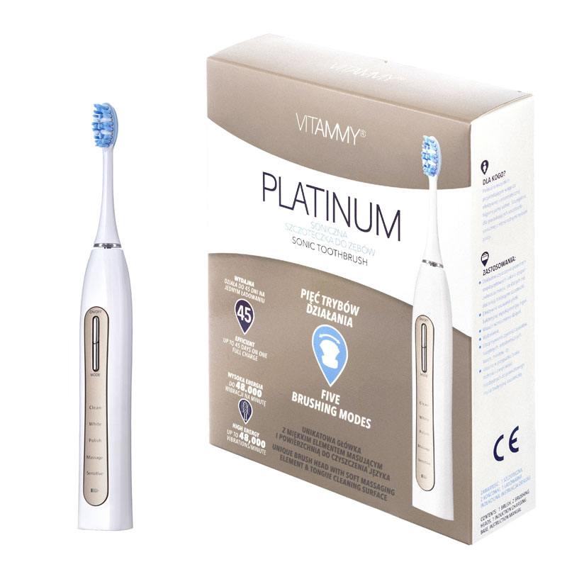 Periuta de dinti electrica VITAMMY Platinum, 48000 vibratii/min, 5 moduri de periaj