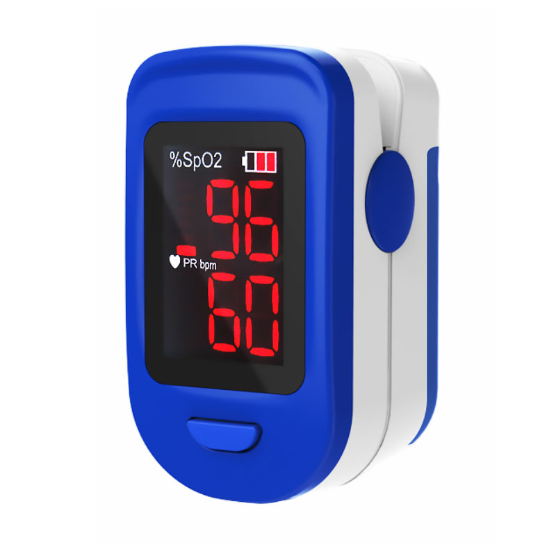 Pulsoximetru redline fs10c, indica nivelul de saturatie a oxigenului, alb-albastru
