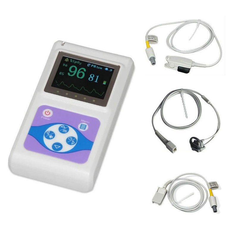 Pulsoximetru profesional contec cms60d, senzor adulti si senzor neonatal, cablu de extensie