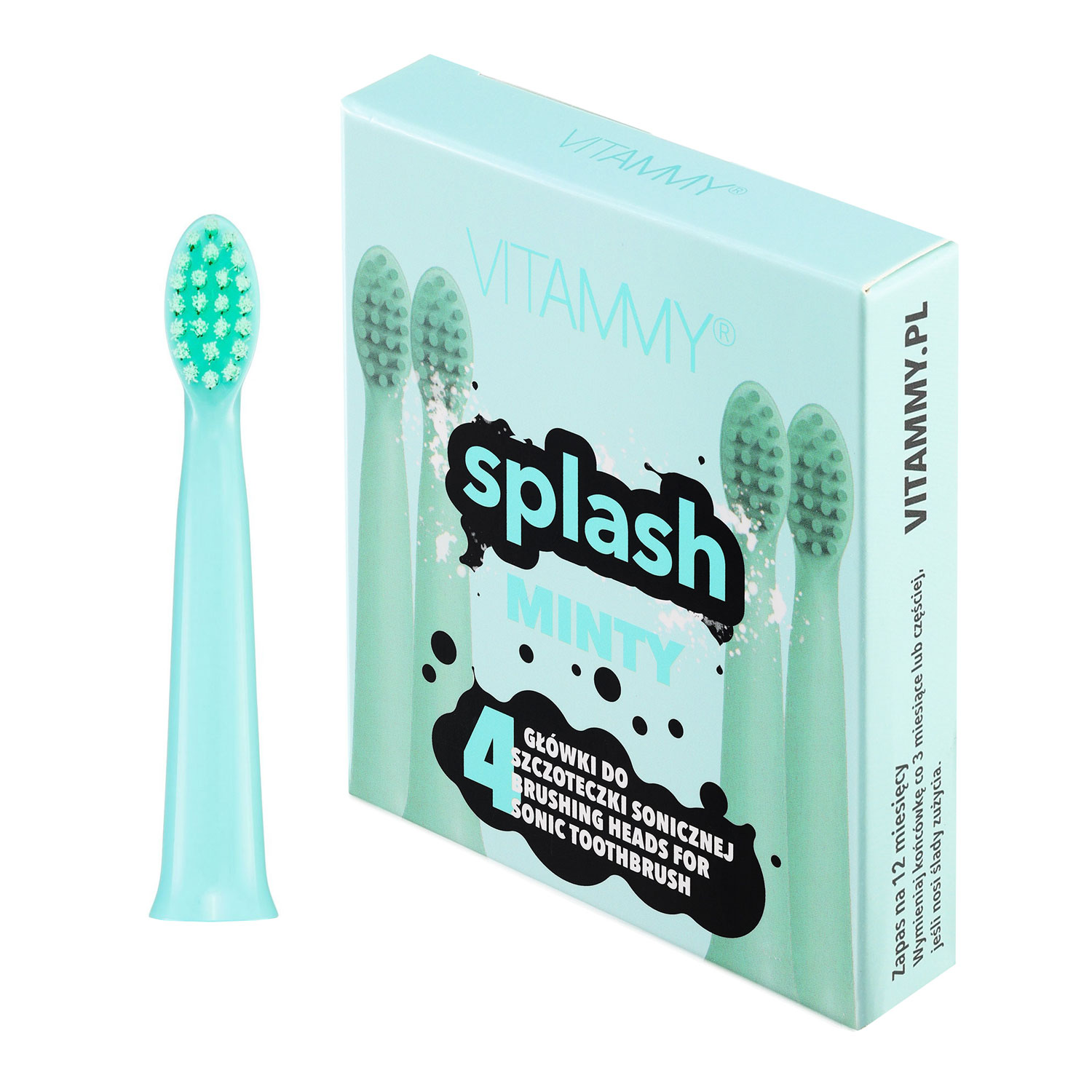 Set 4 rezerve periuta de dinti VITAMMY Splash TH1811-4 Minty, Menta