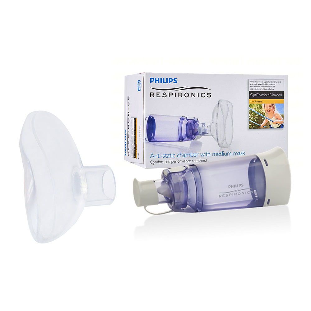 Set camera de inhalare 1- 5 ani philips respironics optichamber diamond, cu masca m compatibila, din silicon