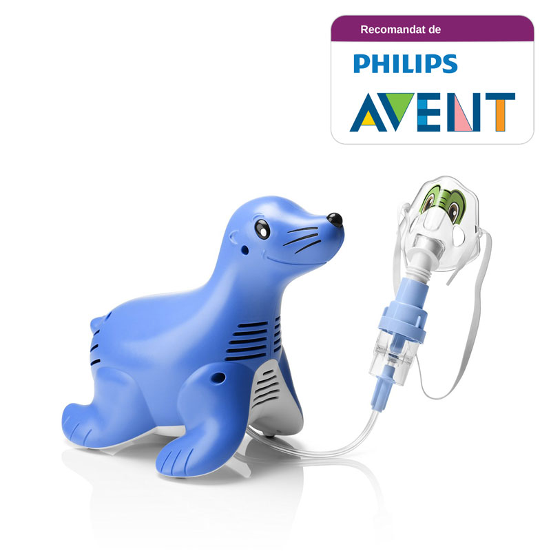 Aparat aerosoli Philips Respironics innospire Sami the Seal, nebulizator cu compresor