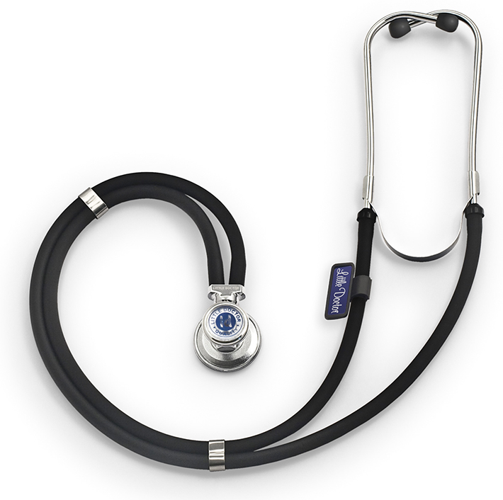 Stetoscop Little Doctor LD Special, 2 tuburi, lungime tub 72cm, Negru/Inox