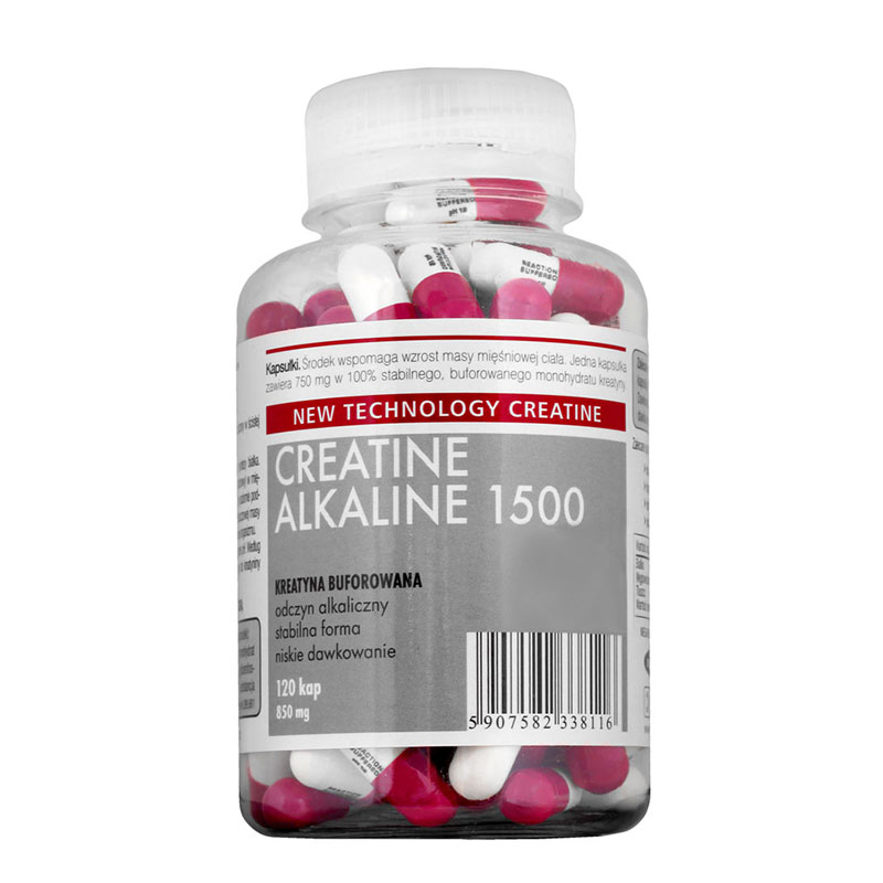 Creatina Megabol CREATINE ALKALINE 1500, 120 capsule, creatina monohidrat cu Ph ridicat