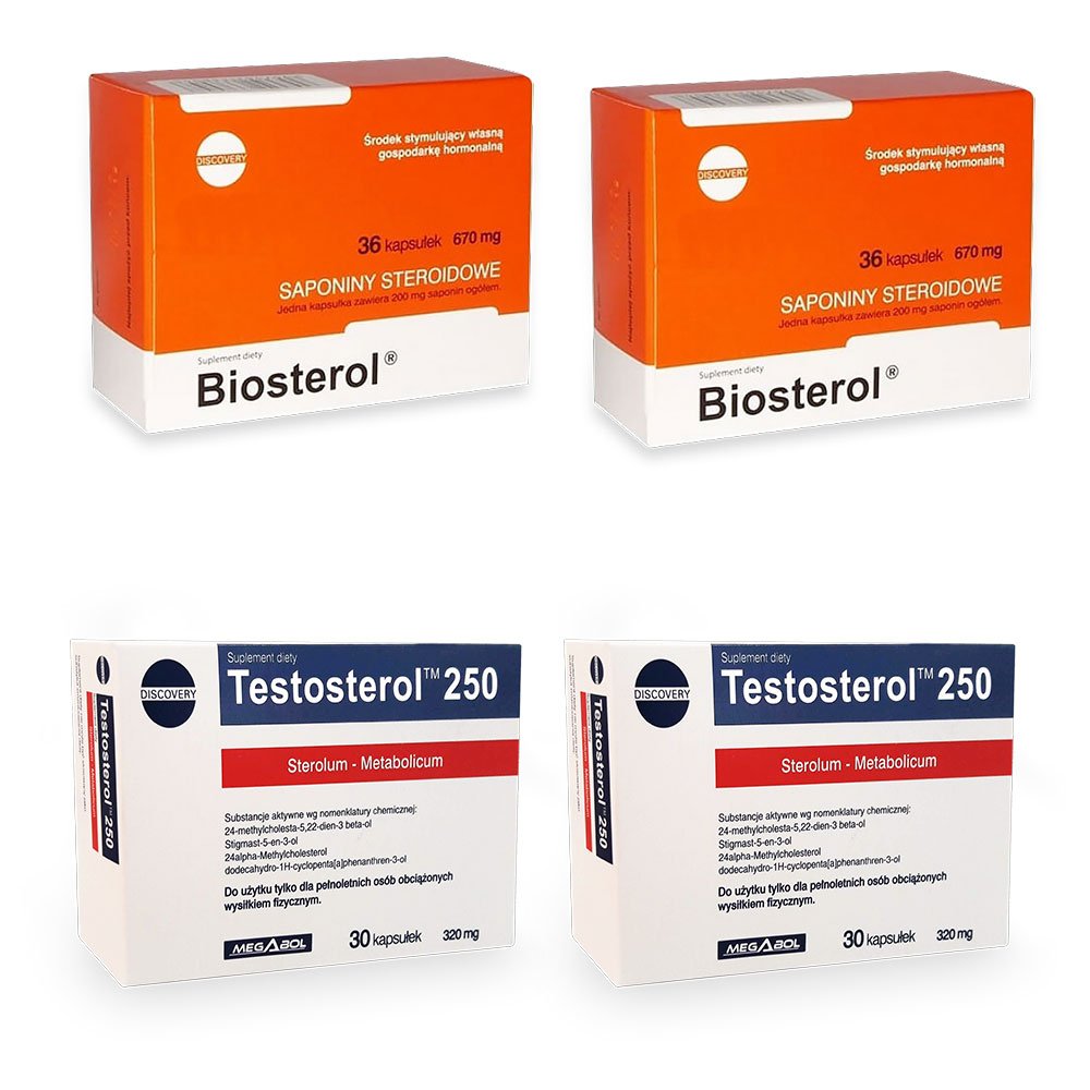 Pachet megabol biosterol, 2 buc plus testosterol 2 buc, stimulare testosteron si hormon de crestere
