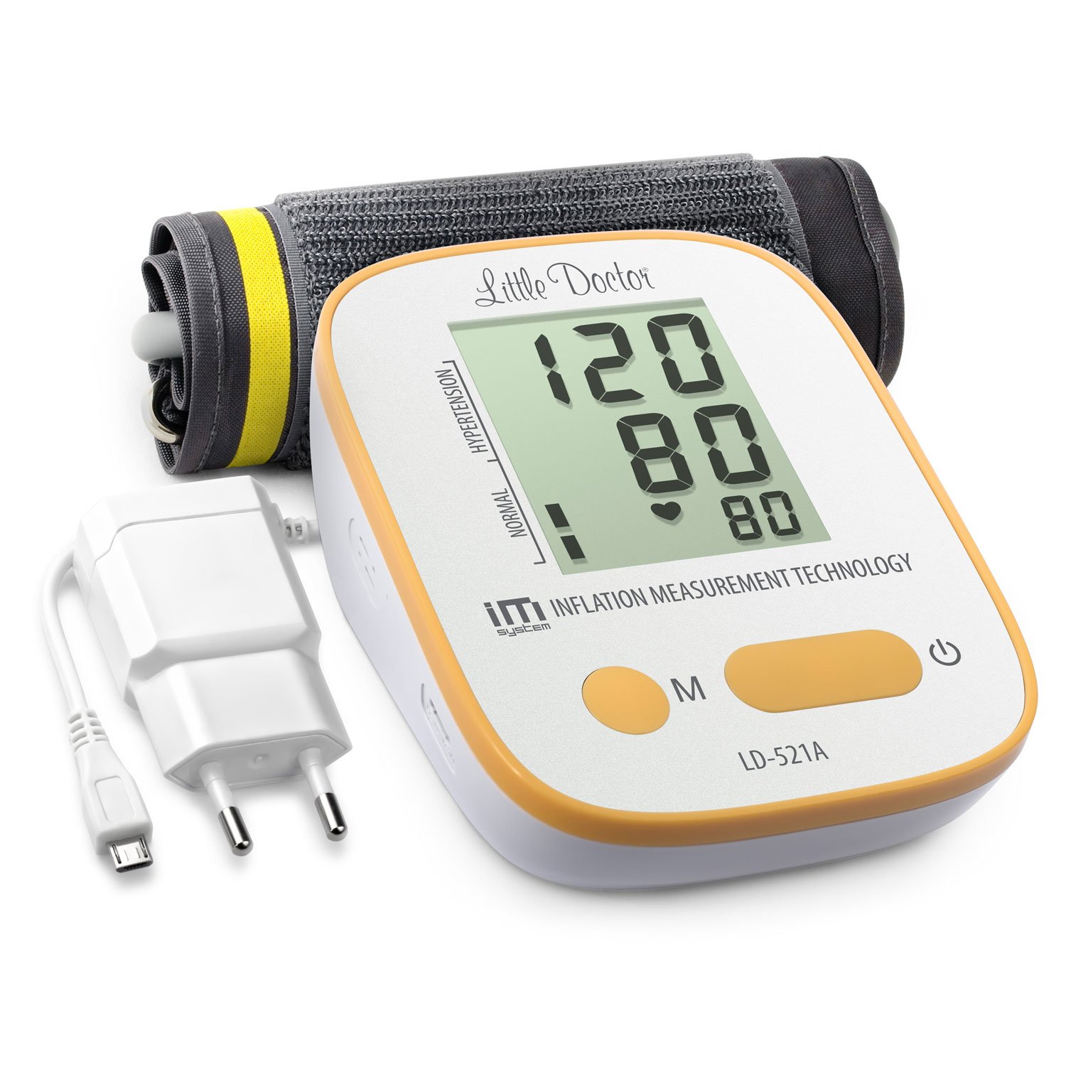 Tensiometru electronic de brat Little Doctor LD-521A,  adaptor inclus, Algoritm IMS