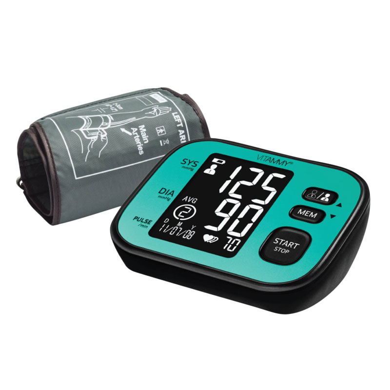 Tensiometru electronic de brat vitammy super cosmo, manseta 22-42 cm, negru/eucalipt