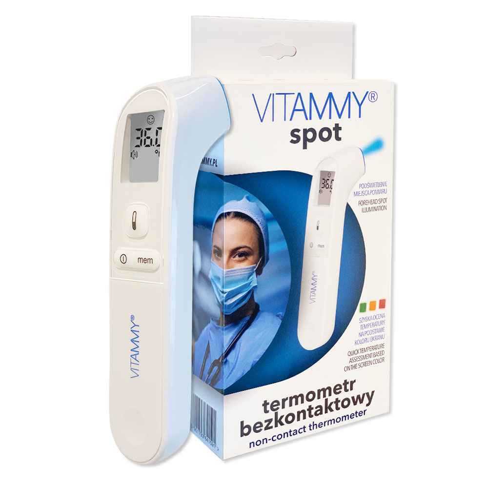 Termometru non-contact vitammy spot, tehnologie infrarosu, pentru frunte, uz casnic si profesional