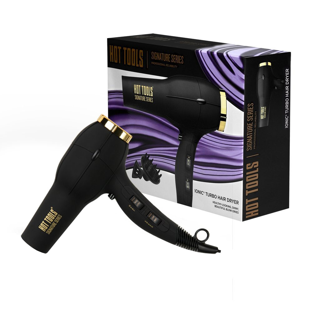 Uscator de par hot tools turbo ionic, 2000 w, fiabilitate profesionala, 3 trepte de temperatura, signature series, htdr5577e