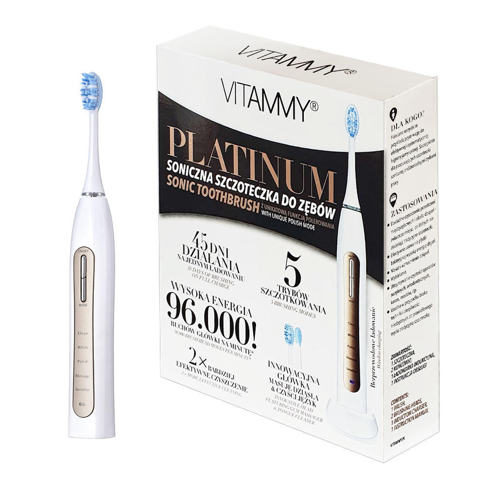 Periuta de dinti electrica VITAMMY Platinum, 96000 vibratii/min, 5 moduri de periaj