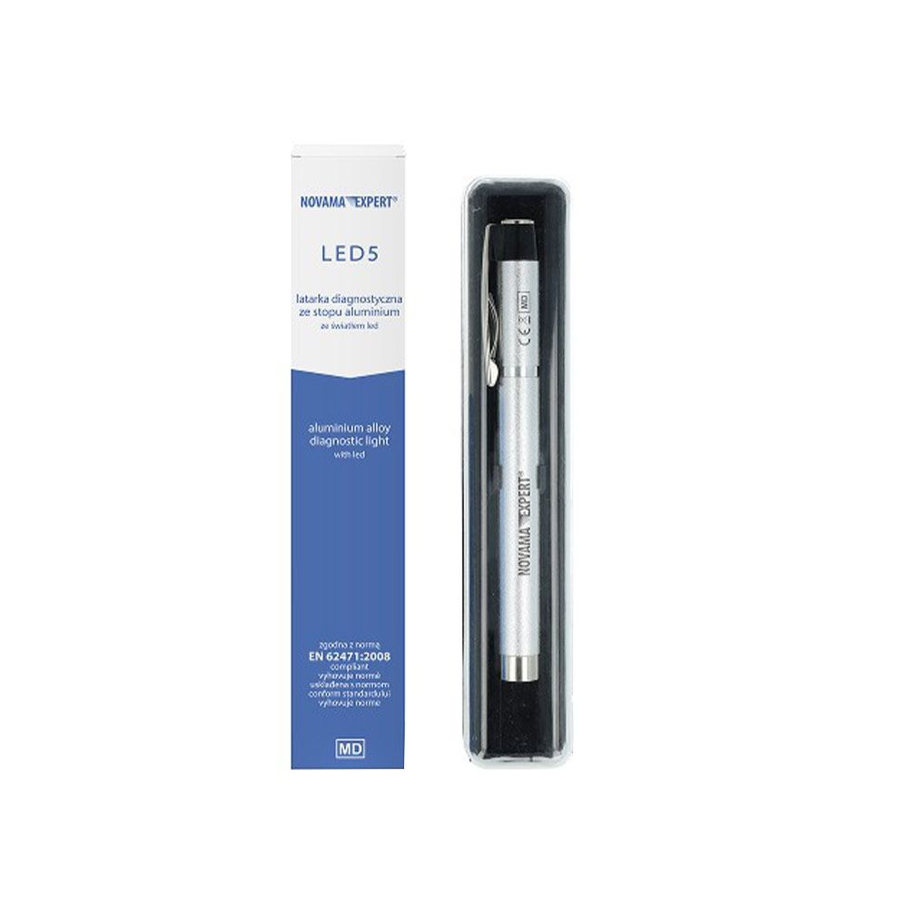 Aparat pentru diagnosticare vizuala Novama Expert LED 5, lumina alba, pana la 10.000 de ore de utilizare, alimentare cu 2 baterii, etui inclus