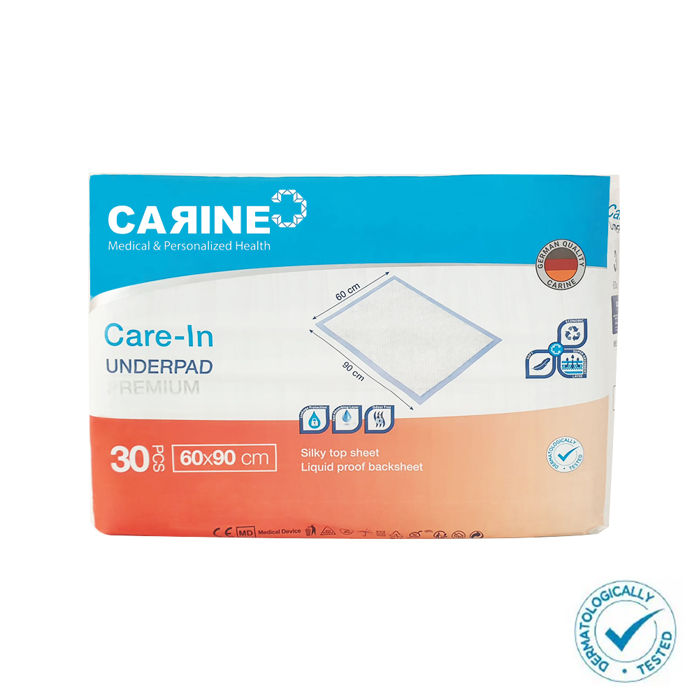 Set 30 buc aleze igienice premium Carine, 60x90 cm, capacitate mare de absorbtie, testate dermatologic, dispozitiv medical