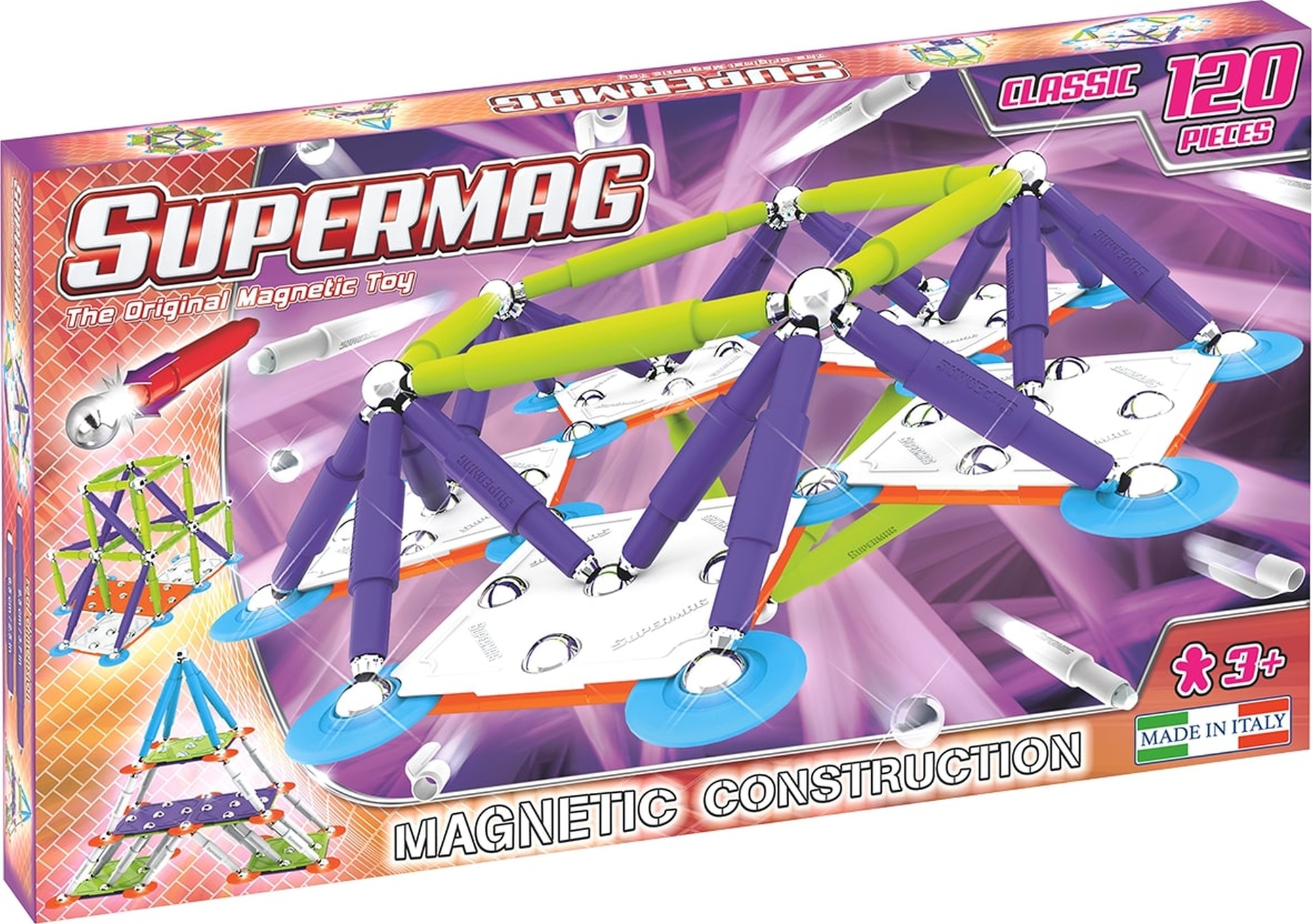 Set constructie magnetic 120 piese classic trendy supermag