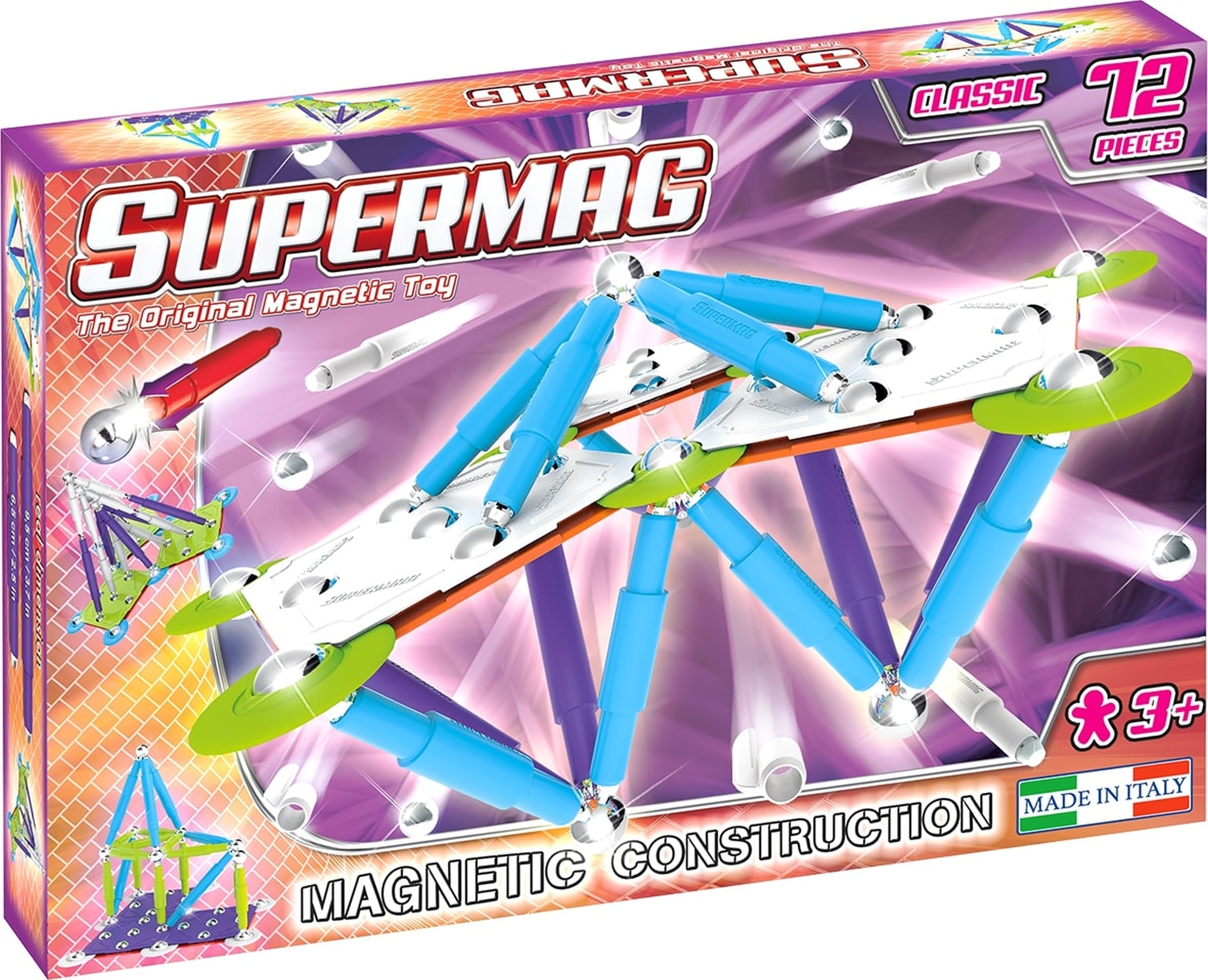 Set constructie magnetic 72 piese classic trendy supermag
