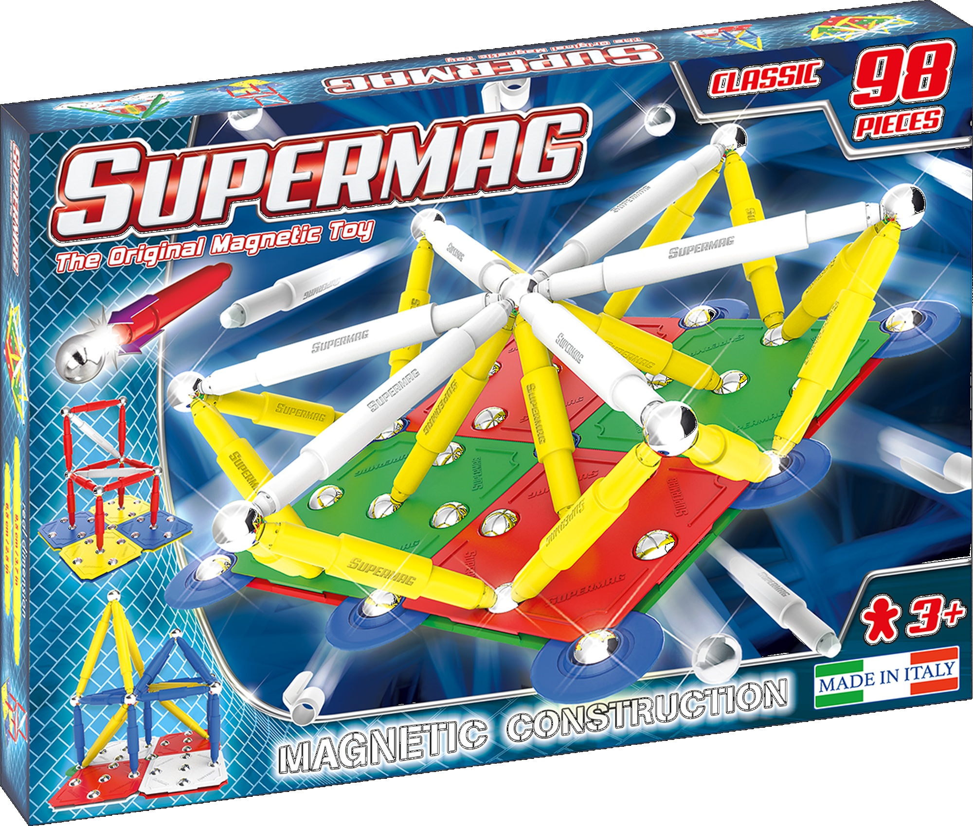 Set constructie magnetic 98 piese classic primary supermag