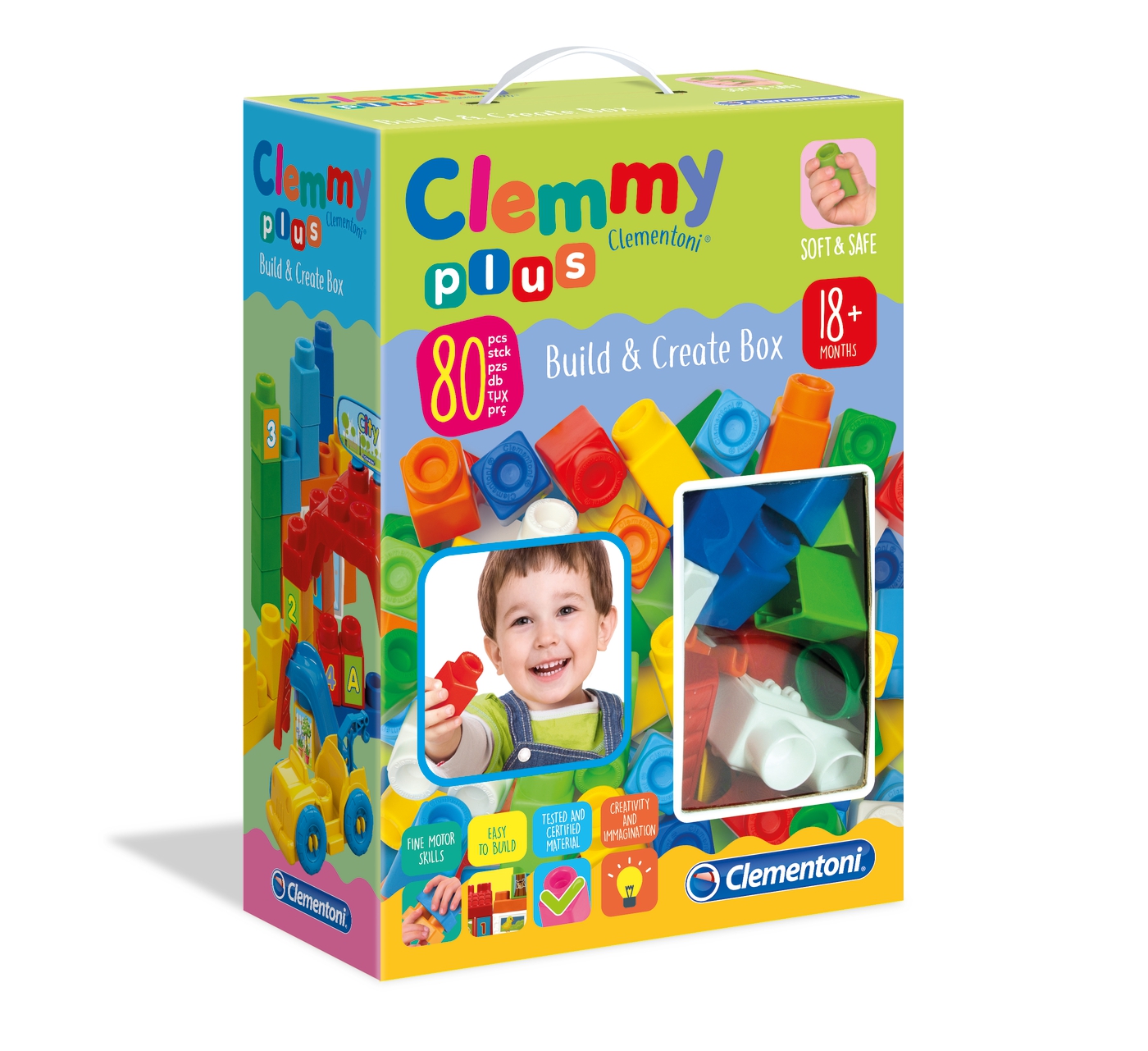 Set constructie 80 de piese baieti clementoni