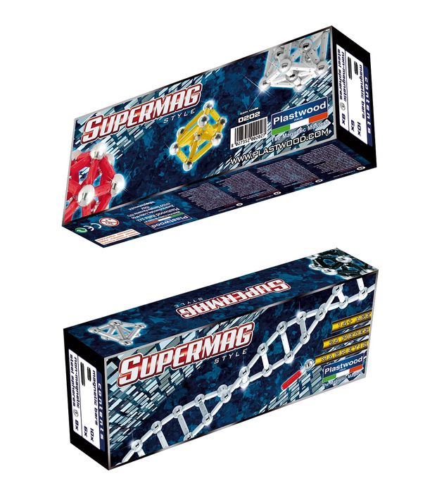 Set constructie magnetic 24 piese style supermag