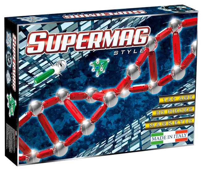 Set constructie magnetic 50 piese style supermag