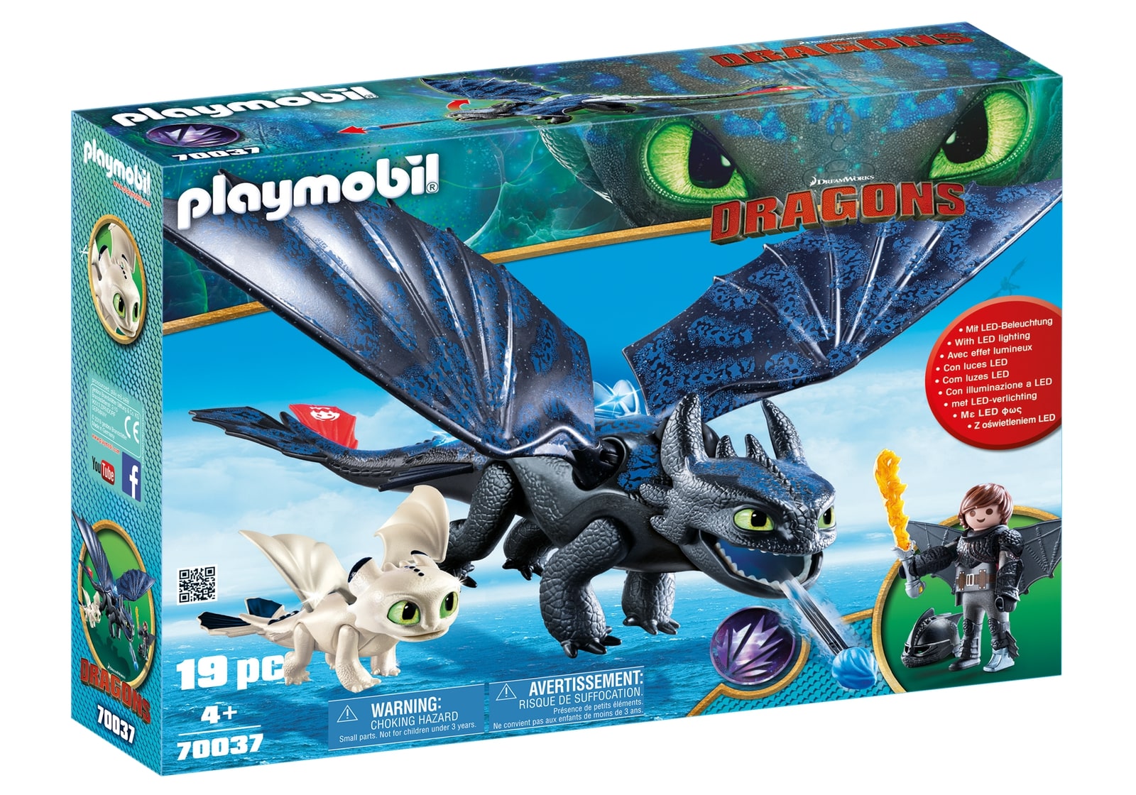Hiccup, Toothless si pui de dragon Playmobil Dragons