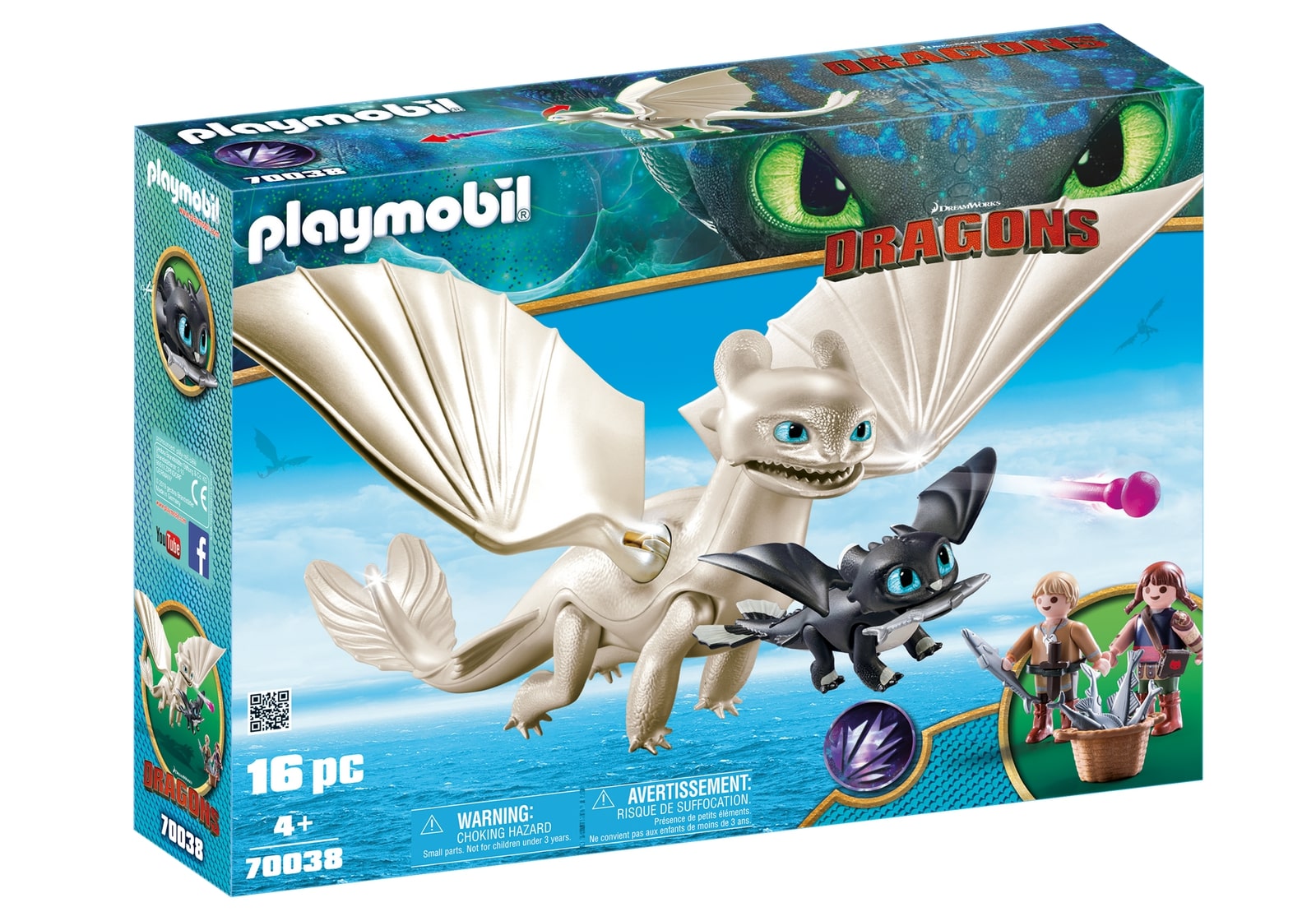 Light fury, pui de dragon si copii playmobil dragons