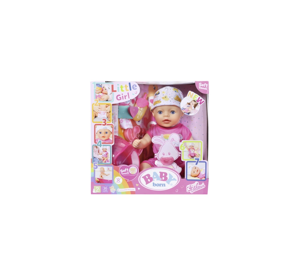 Papusa interactiva cu corp moale 36 cm baby born zapf