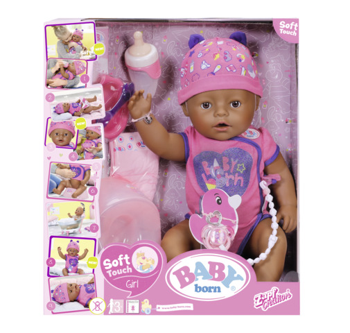 Papusa interactiva cu corp moale 43 cm baby born zapf